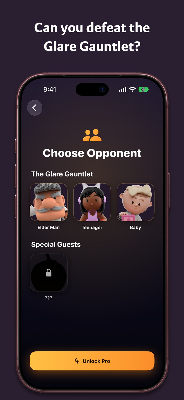 Choose Opponent screen showing the Elder Man, the Teenager and the Baby